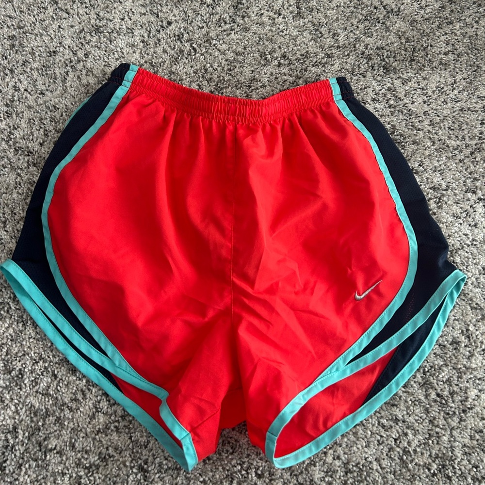 Nike Red and Teal Dri-FIT Shorts